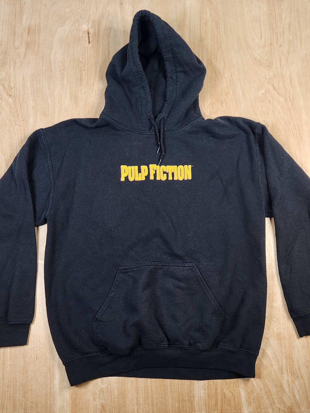 Pulp Fiction Black Pullover Hooded Sweatshirt Graphic Print Size M
